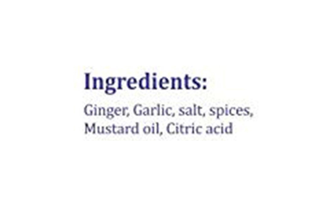 Arena Organica Garlic Ginger Pickle    Glass Jar  200 grams